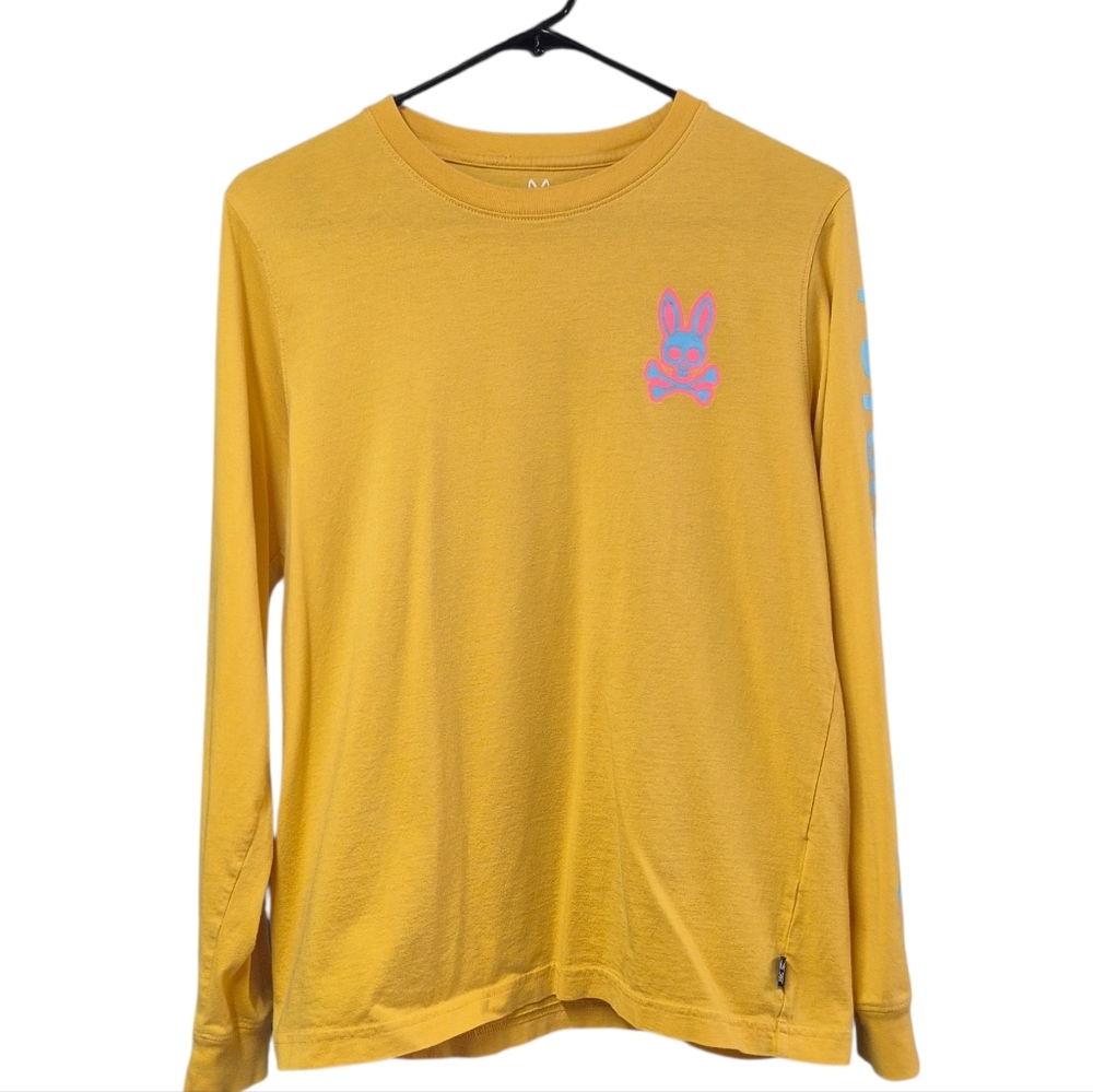 Psycho Bunny Bennett Long Sleeve Crew Neck Graphic Tee Small Men's Unisex